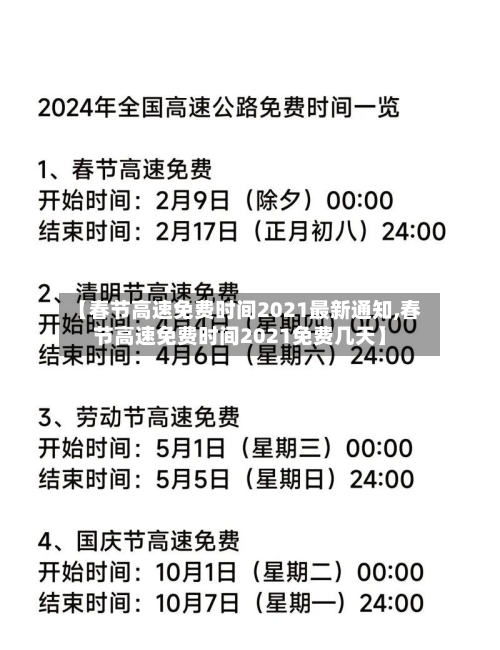 【春节高速免费时间2021最新通知,春节高速免费时间2021免费几天】-第3张图片